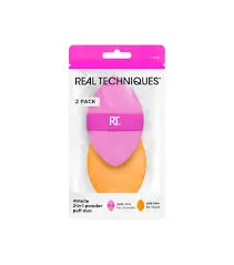 Real Techniques Miracle 2-in-1 Powder Puff Duo, 2 Pack