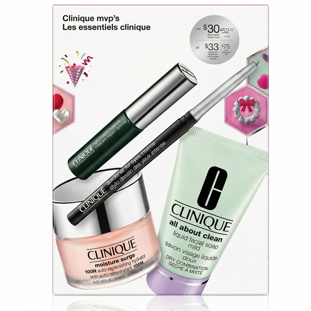 Clinique MVPS Skincare and Makeup Set 4 Pcs ‏