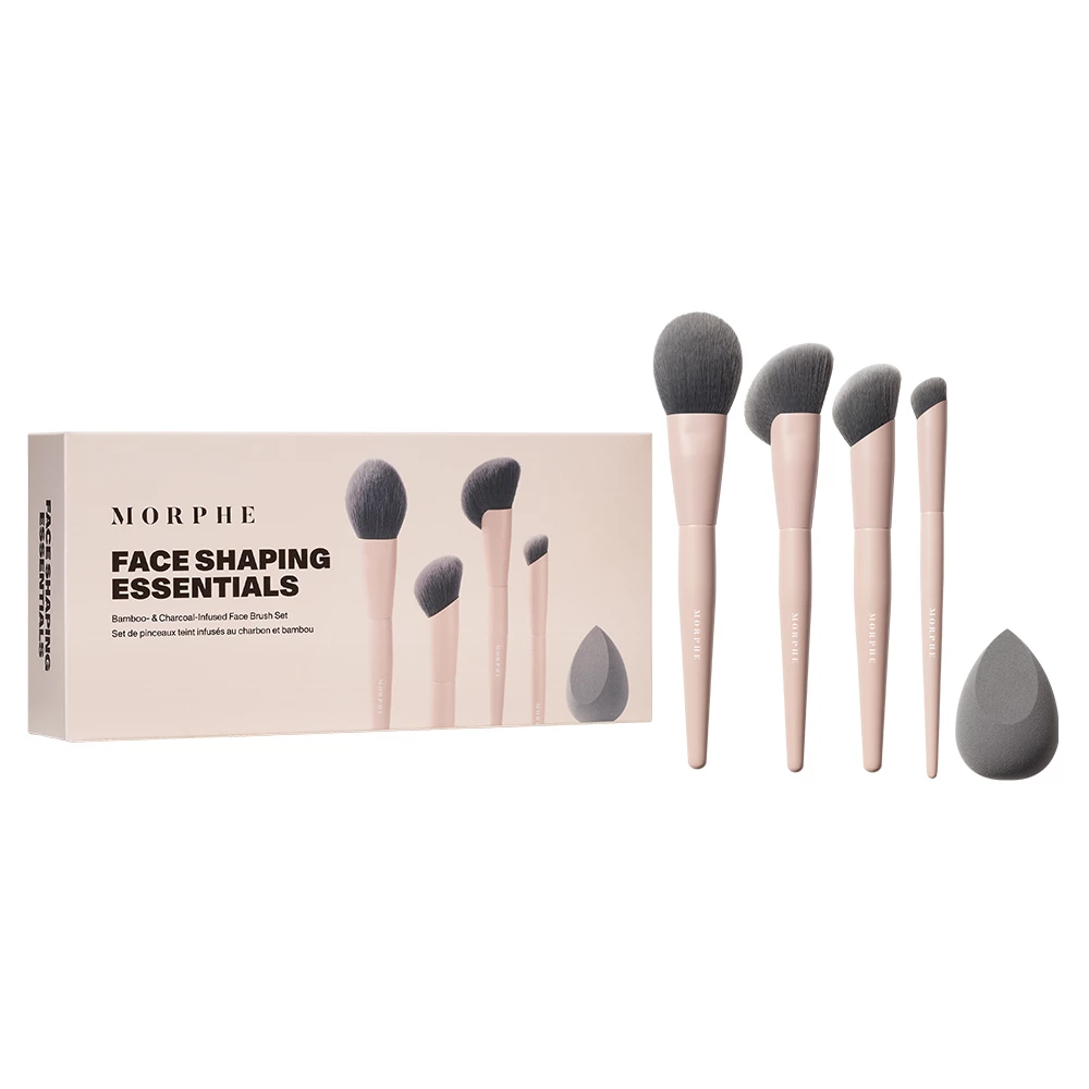 morphe Shaping Essentials Bamboo & Charcoal Infused Face Brush Gift Set 