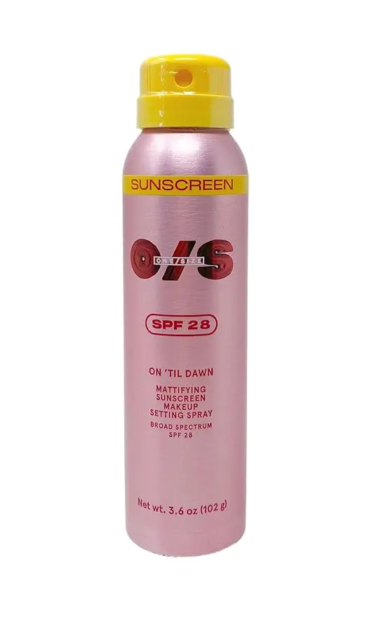One/Size On 'Til Dawn Mattifying Sunscreen Makeup Setting Spray SPF 28 - Full Size (3.6 Oz) 