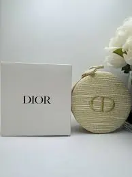 Dior Gold Cosmetic Jewelry Makeup Bag with a Drawstring Closure Mini Size