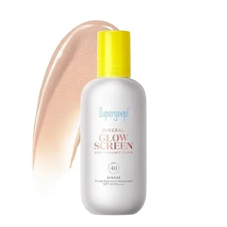 Supergoop! Glowscreen Soft-Radiance Drops Mineral SPF 40 - Sunrise - 1.7 oz - Visibly Illuminates, Smooths, Evens Skin & Blurs Pores Instantly - All Skin Types 
