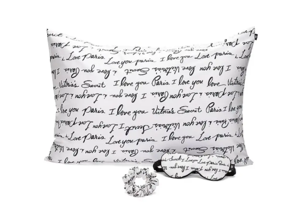 VICTORIAS SECRET 3 PIECE SATIN ACCESSORIES GIFT SET PARIS NIB FREE SHIP! 