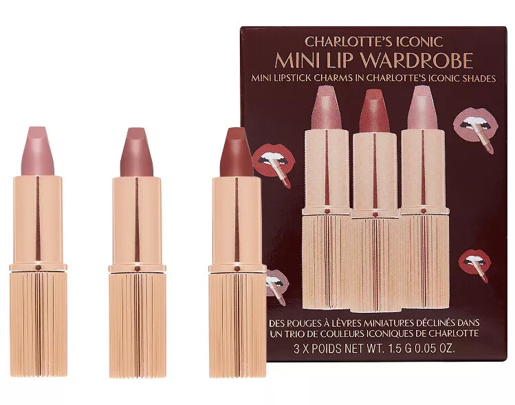 CHARLOTTE TILBURY Iconic Mini Matte Revolution Lipstick Trio PILLOW TALK 