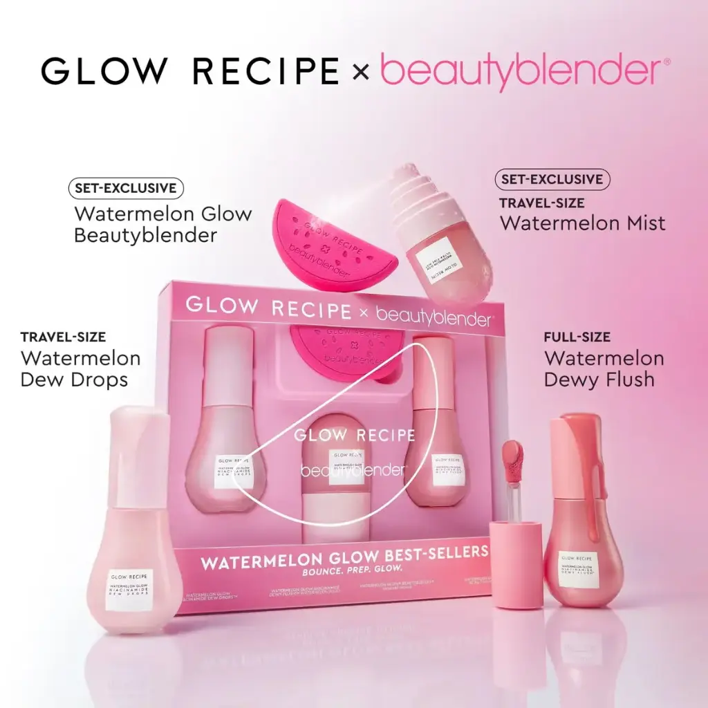 GLOW RECIPE BEAUTY BLENDER Watermelon Set Kit BOXED