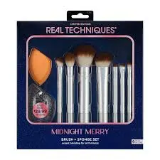 REAL TECHNIQUES Limited Edition Midnight Merry Brush + Sponge Set