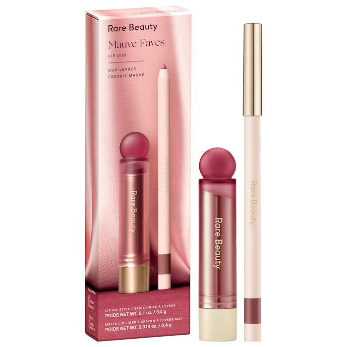 RARE BEAUTY Mauve Faves Lip Duo Makeup Gift Set