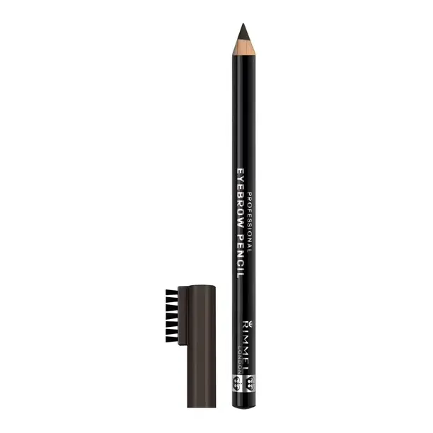 Rimmel Brow This Way Professional Pencil, stunning natural look, 2 in 1 brush BLACK BROWN 004