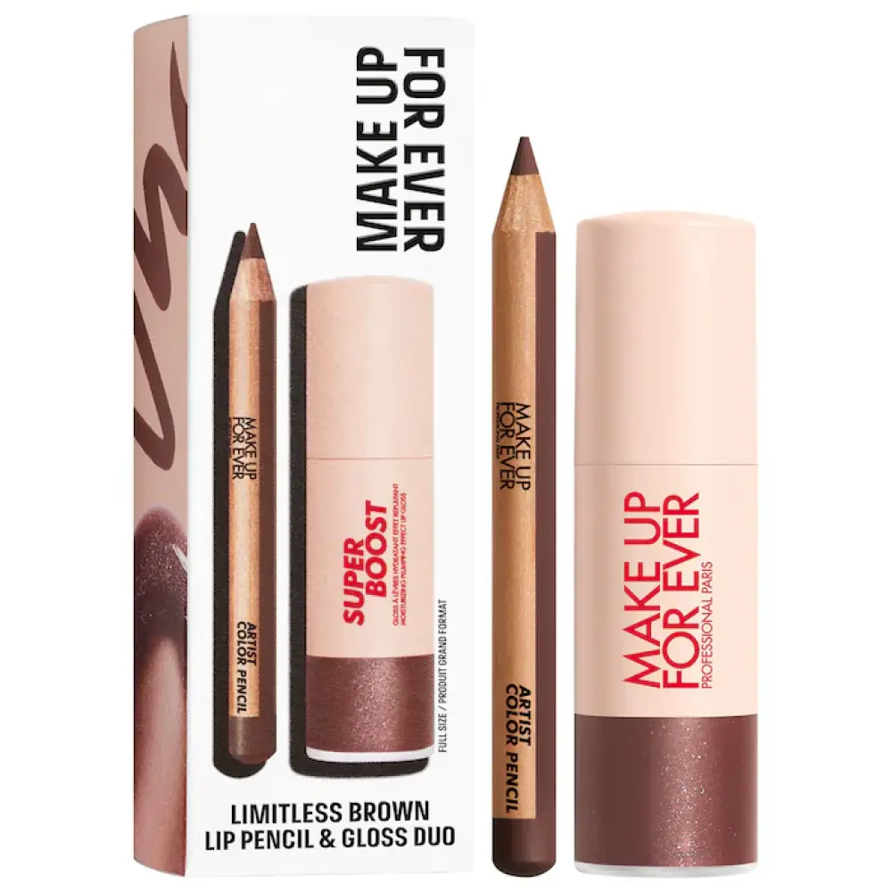 MAKE UP FOR EVER Wherever Walnut pencil and gloss sit: LIMITLESS BROWN