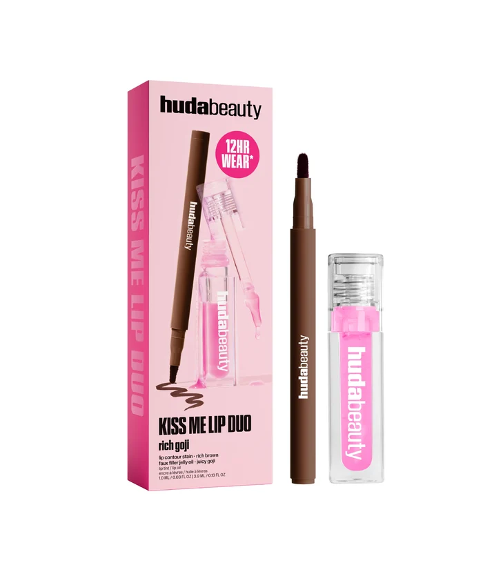 HUDA BEAUTY KISS ME LIP DUO SET: RICH GOJI